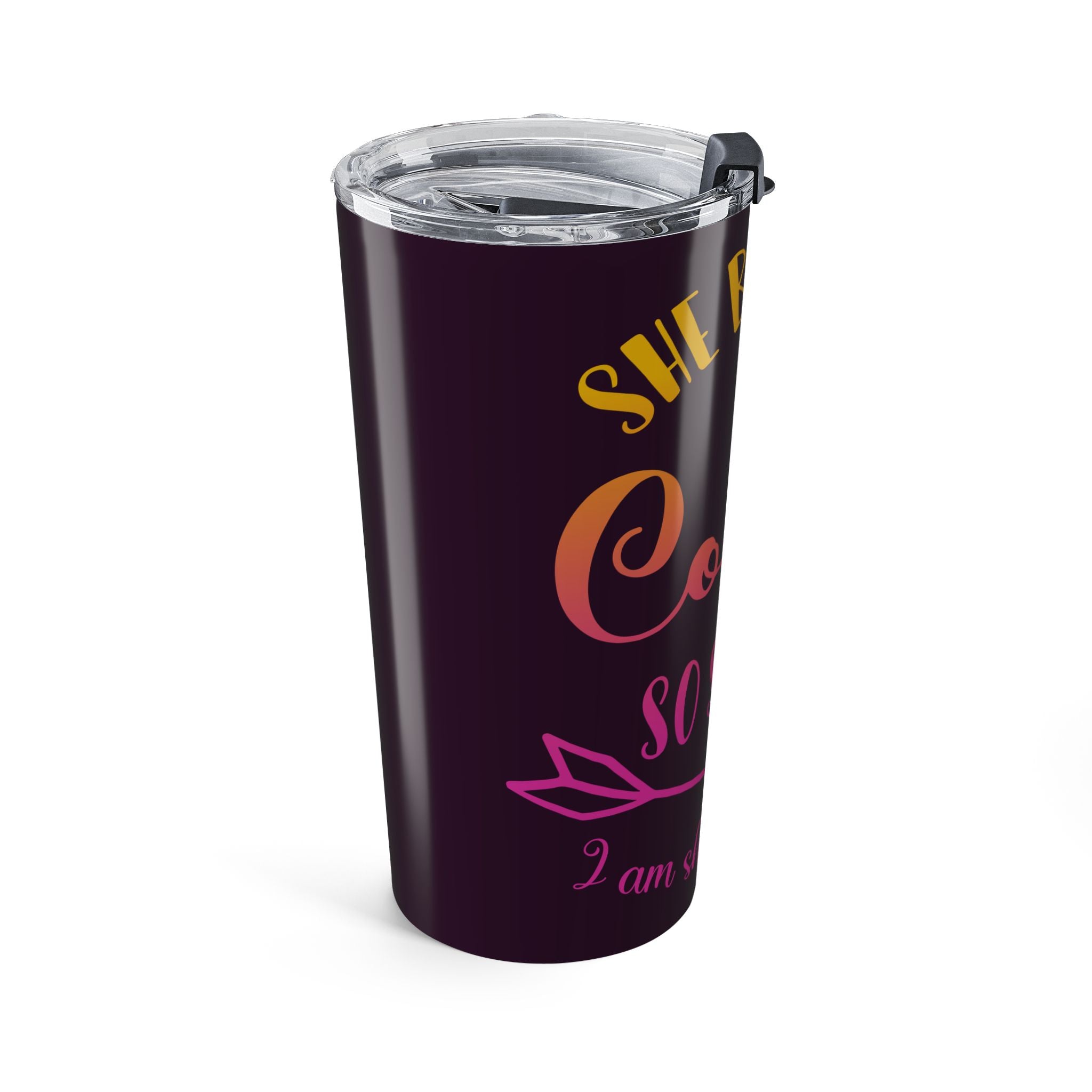 20oz Inspirational Tumbler — "She Believed She Could So She Did" Stainless Travel Cup