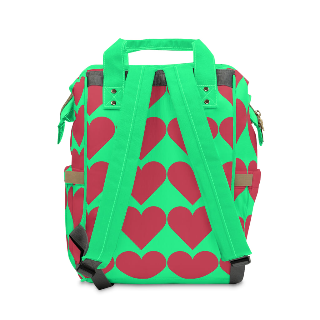 Diaper Backpack — "Sassy Just Like My Mama" Heart Pattern