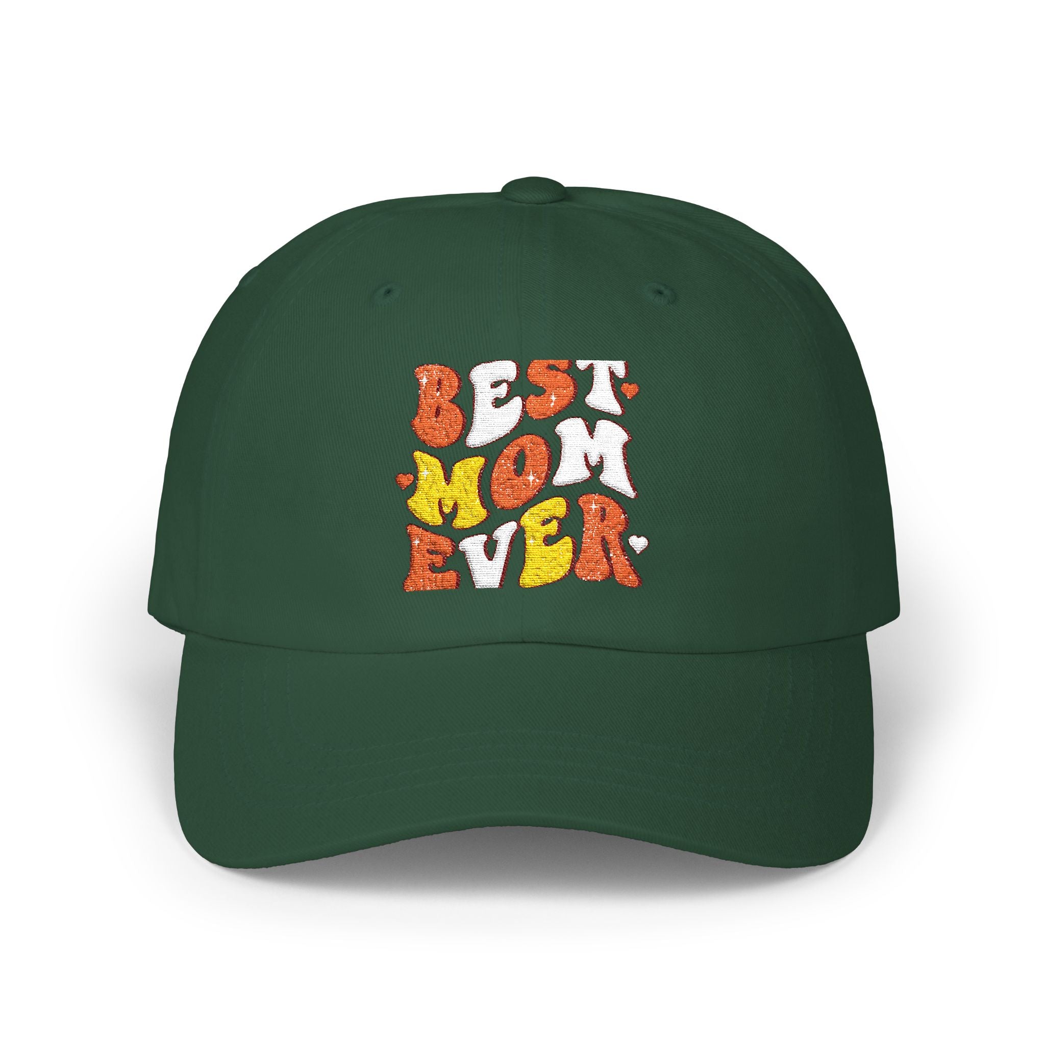 Dad Cap — "Best Mom Ever" Retro Floral Embroidered Dad Cap
