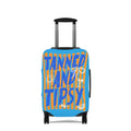 Tanned and Tipsy Luggage Cover | Bright Retro Sun Palm Travel Protector