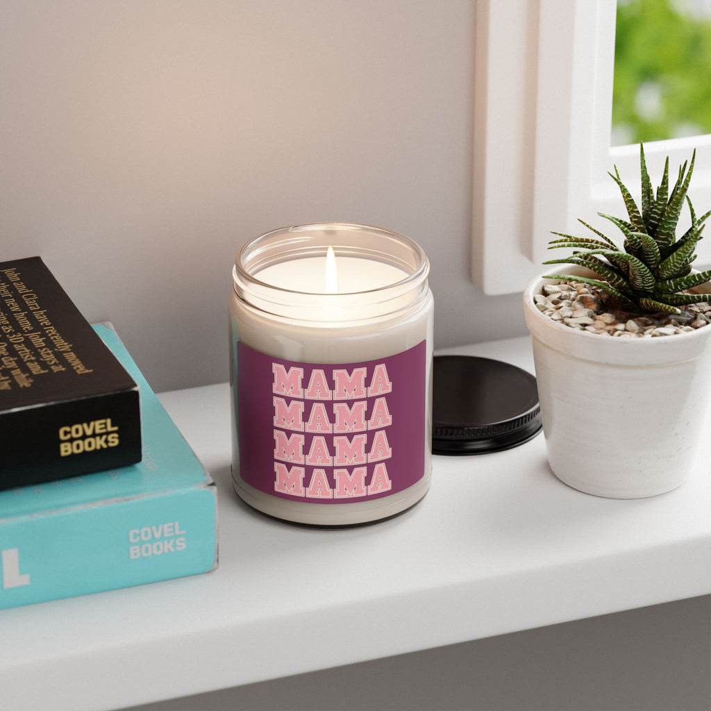 Copy of Mama Soy Candle 9oz — Scented Gift for Moms, Bold Pink Retro Text on Green