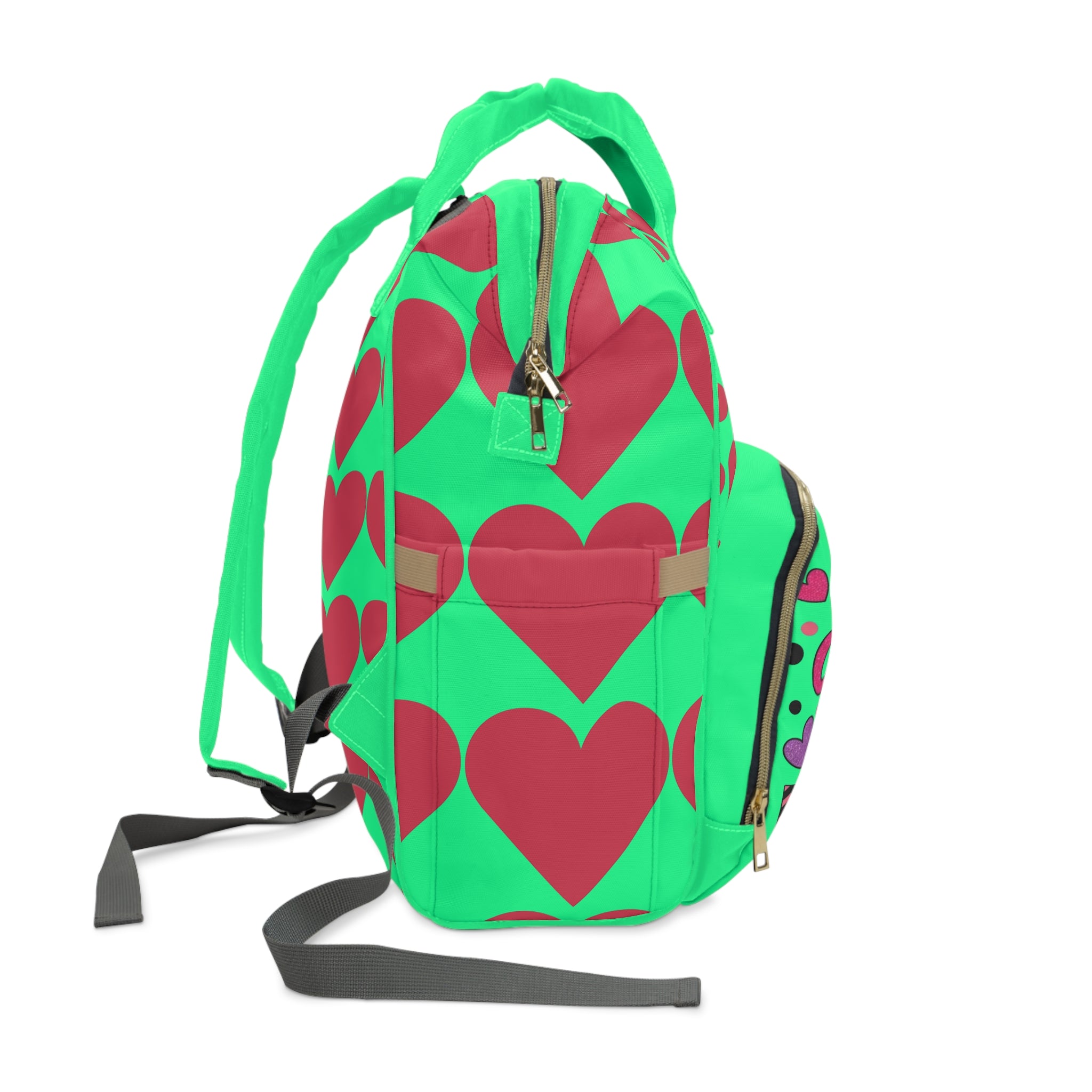 Diaper Backpack — "Sassy Just Like My Mama" Heart Pattern