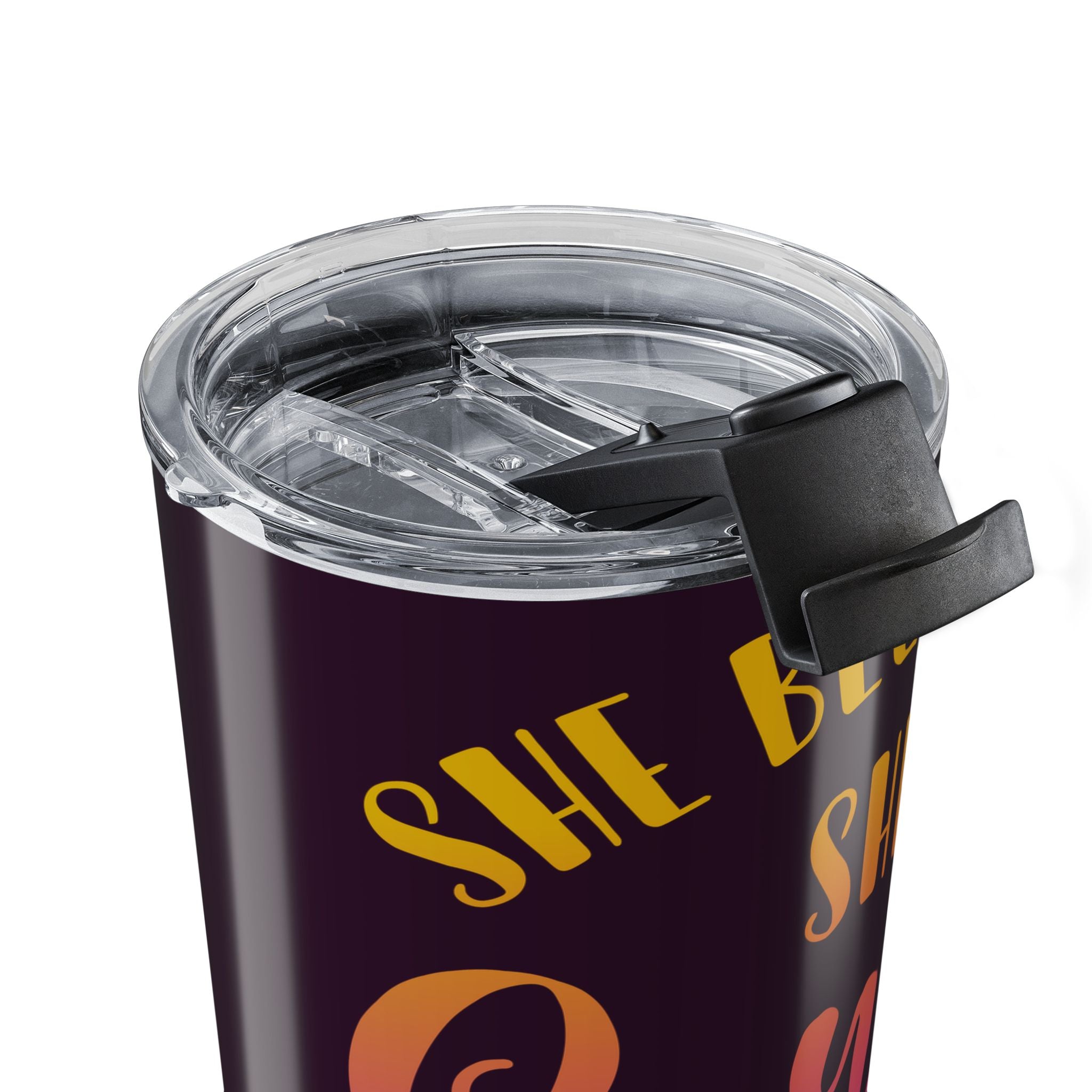 20oz Inspirational Tumbler — "She Believed She Could So She Did" Stainless Travel Cup