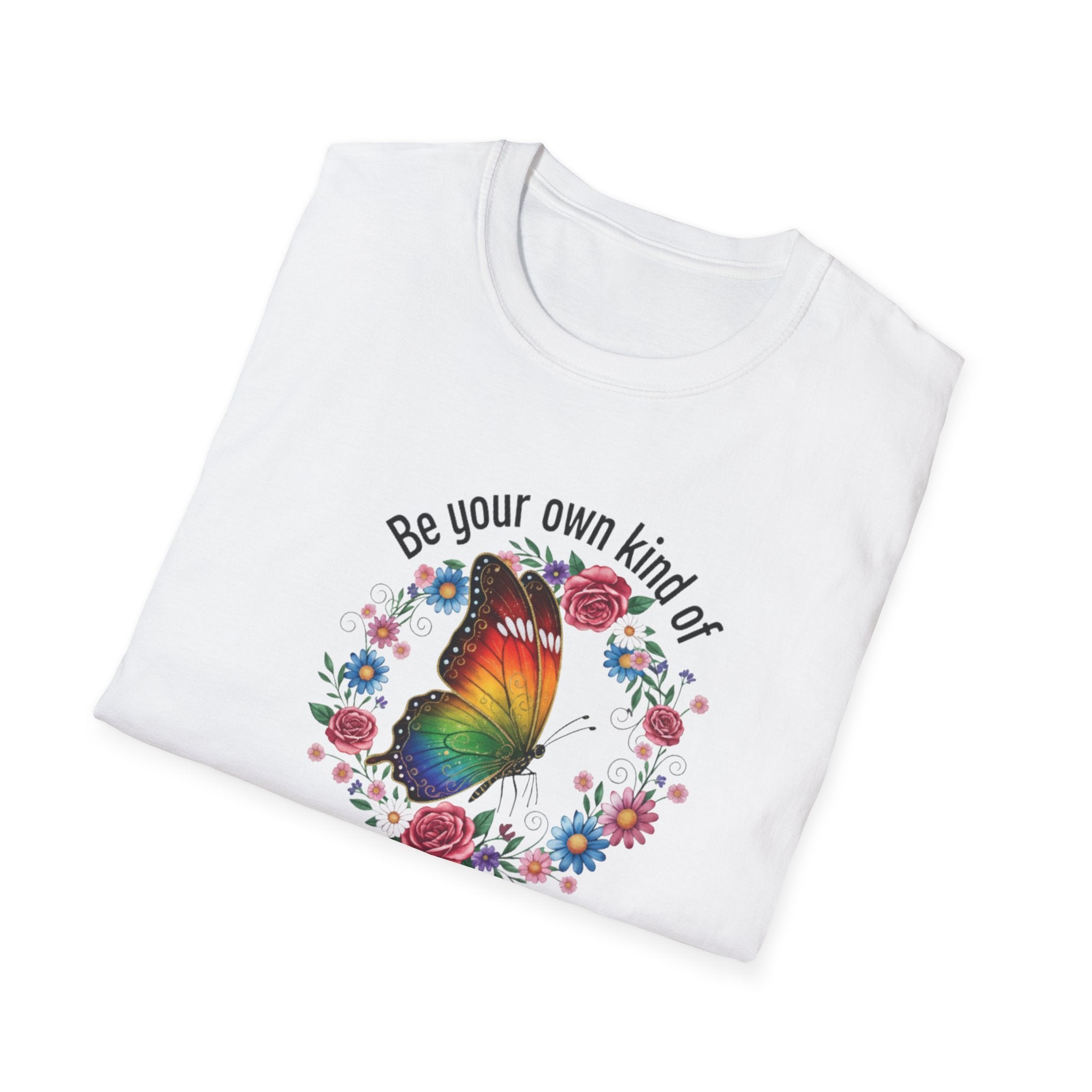 Beautiful Butterfly Floral T-Shirt – "Be Your Own Kind of Beautiful" Inspirational Tee