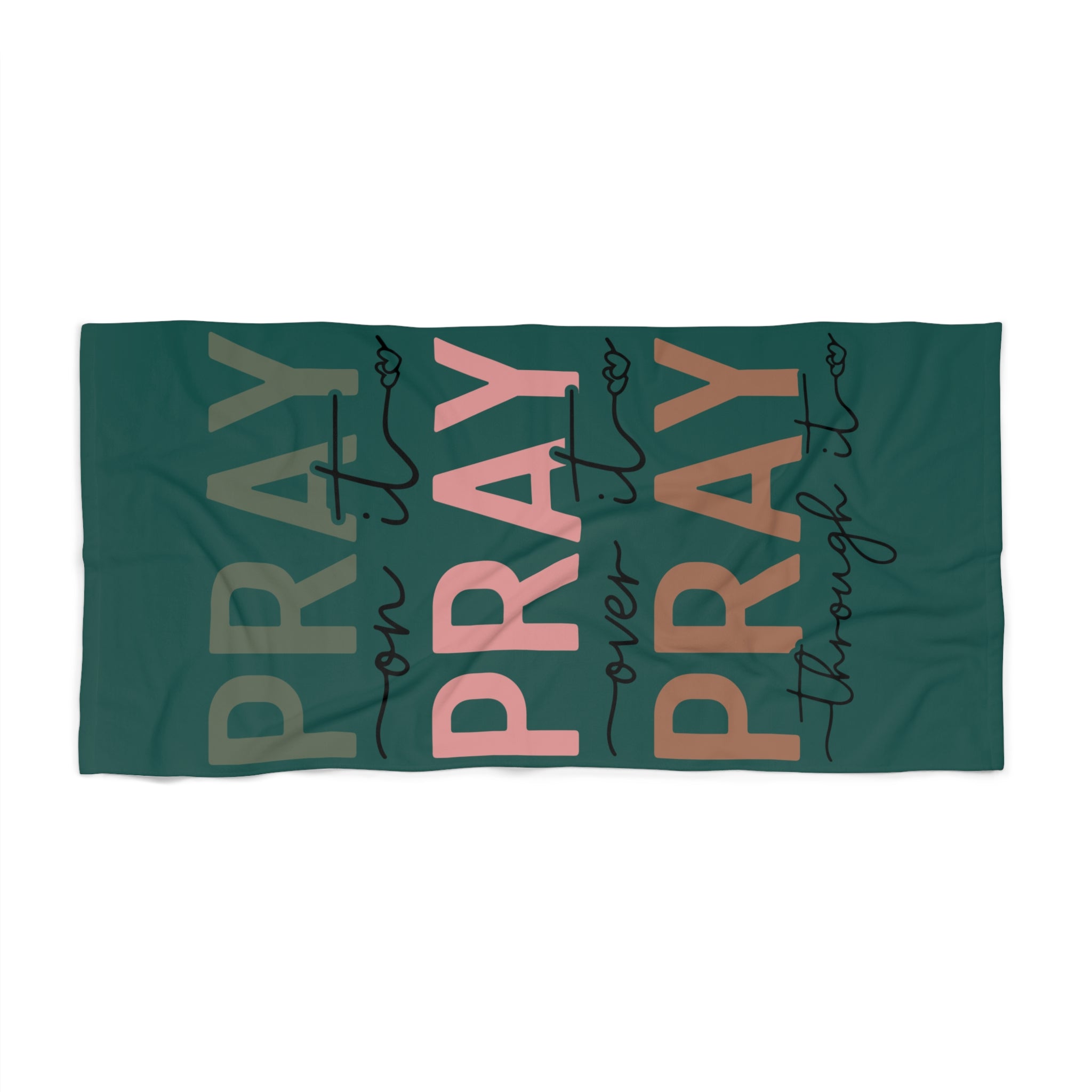 Pray Over It Beach Towel — Inspirational Faith Scripture Towel