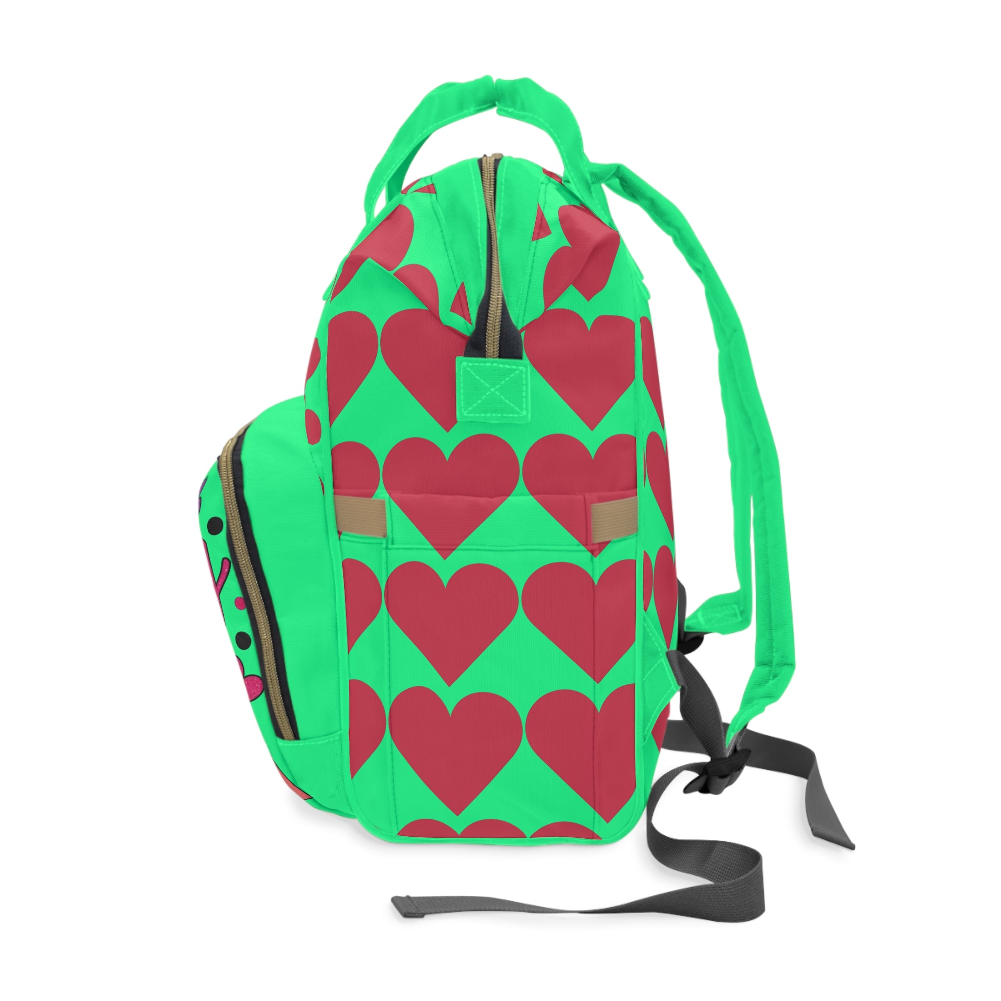 Diaper Backpack — "Sassy Just Like My Mama" Heart Pattern