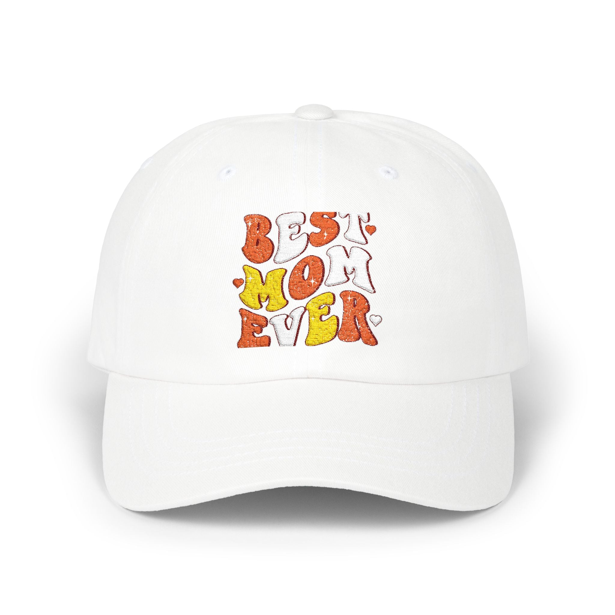 Dad Cap — "Best Mom Ever" Retro Floral Embroidered Dad Cap