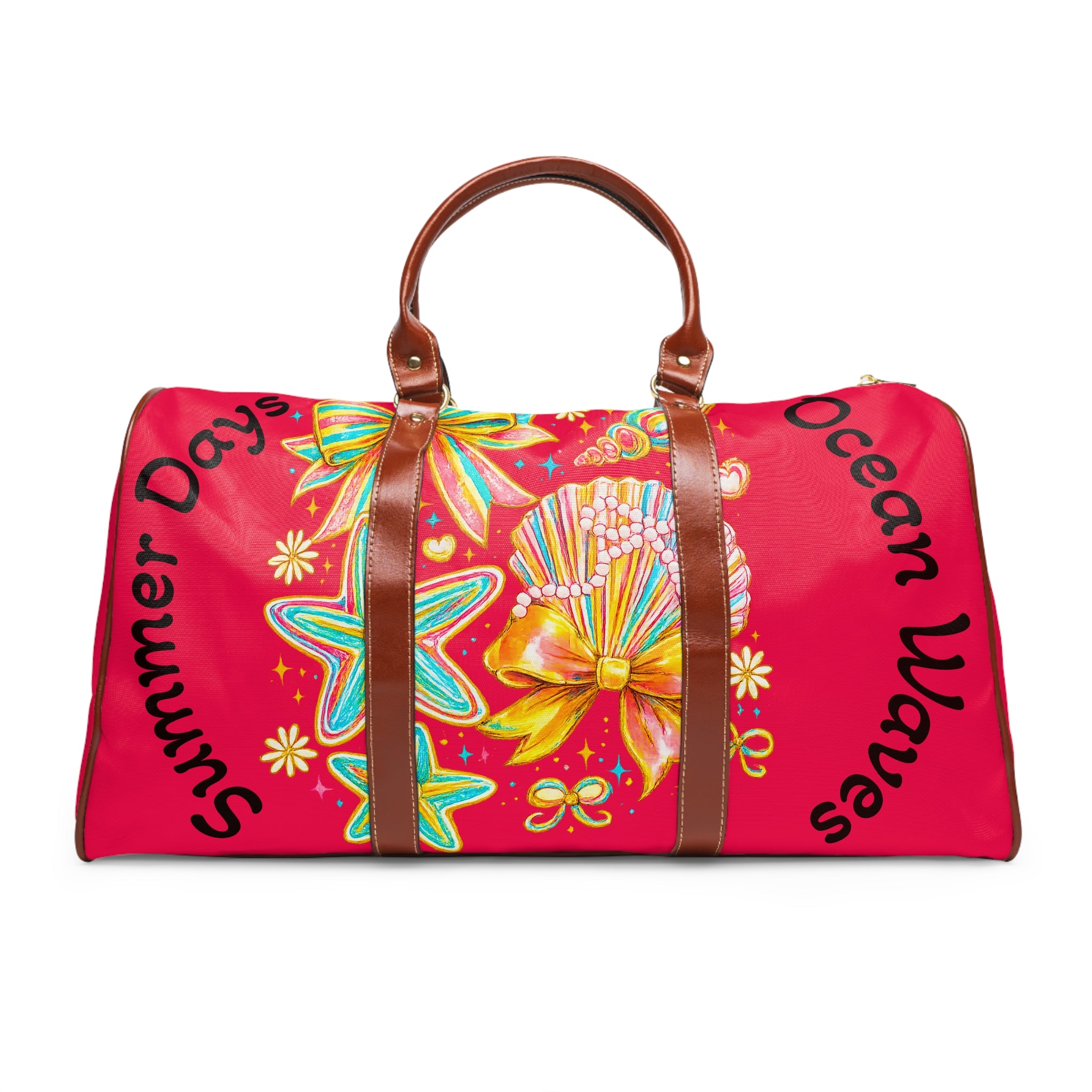 Beach Duffle Bag – "Summer Days, Ocean Waves" Waterproof Travel Bag